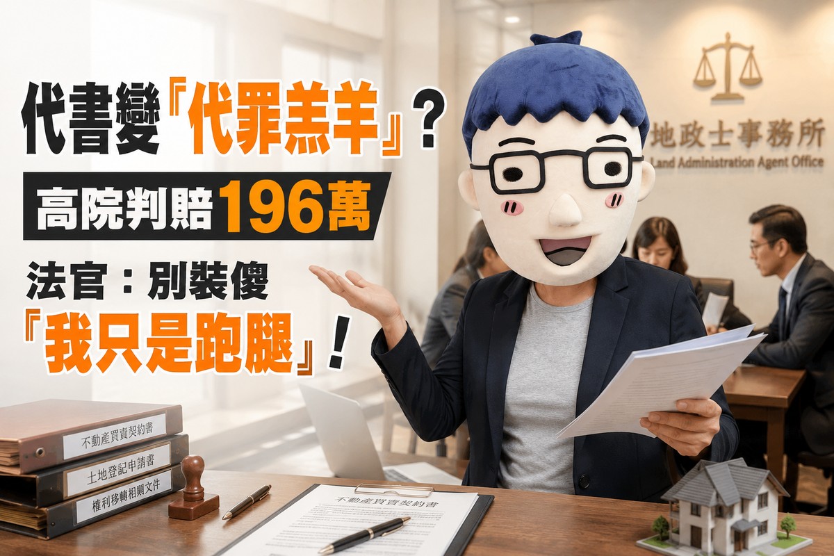 代書變「代罪羔羊」？高院判賠196萬 法官：別裝傻「我只是跑腿」！