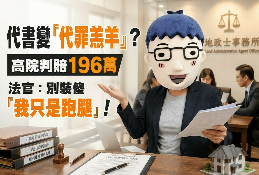 代書變「代罪羔羊」？高院判賠196萬 法官：別裝傻「我只是跑腿」！