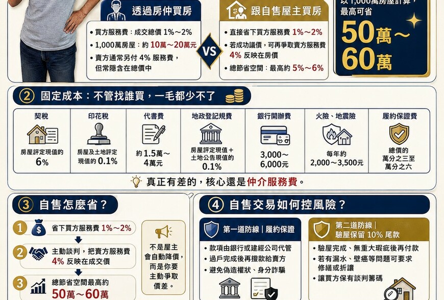 跟房仲買房 vs 跟自售屋主買房｜成本分析懶人包