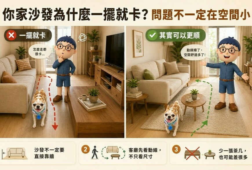 你家沙發為什麼一擺就卡？問題不一定在空間小