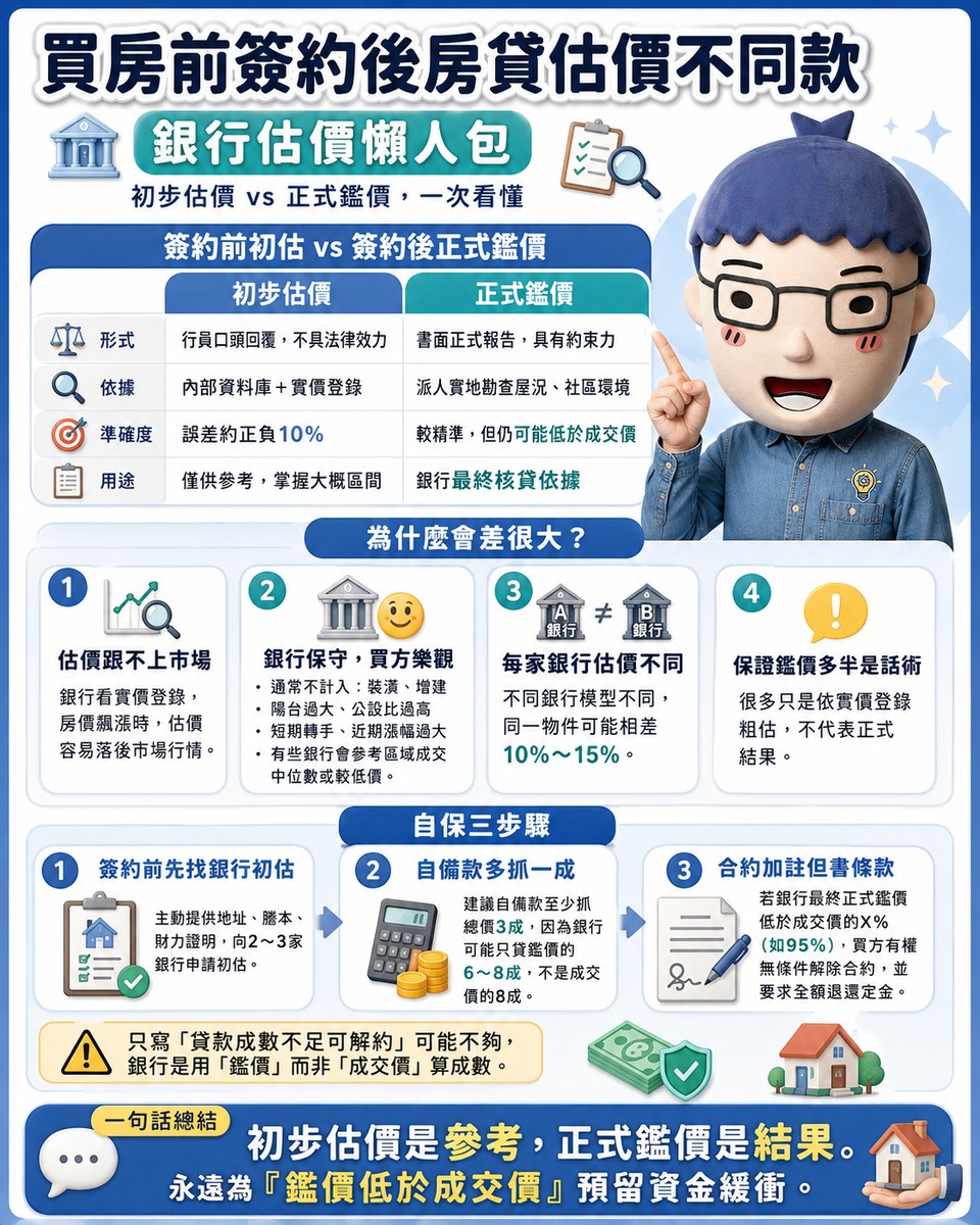 買房前簽約後房貸估價不同款｜銀行估價懶人包
