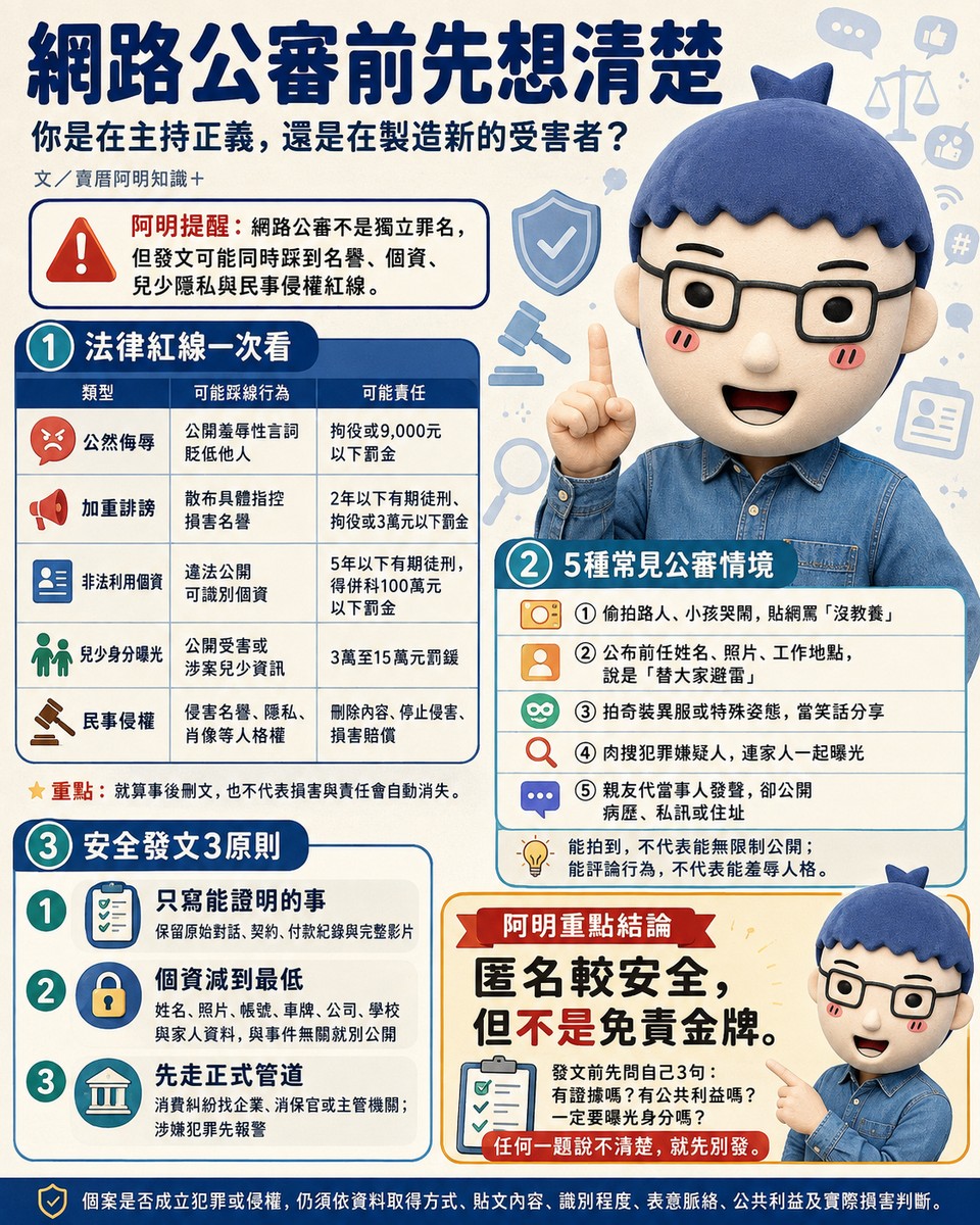 網路公審前請先想清楚：你是在主持正義，還是在製造新的受害者？