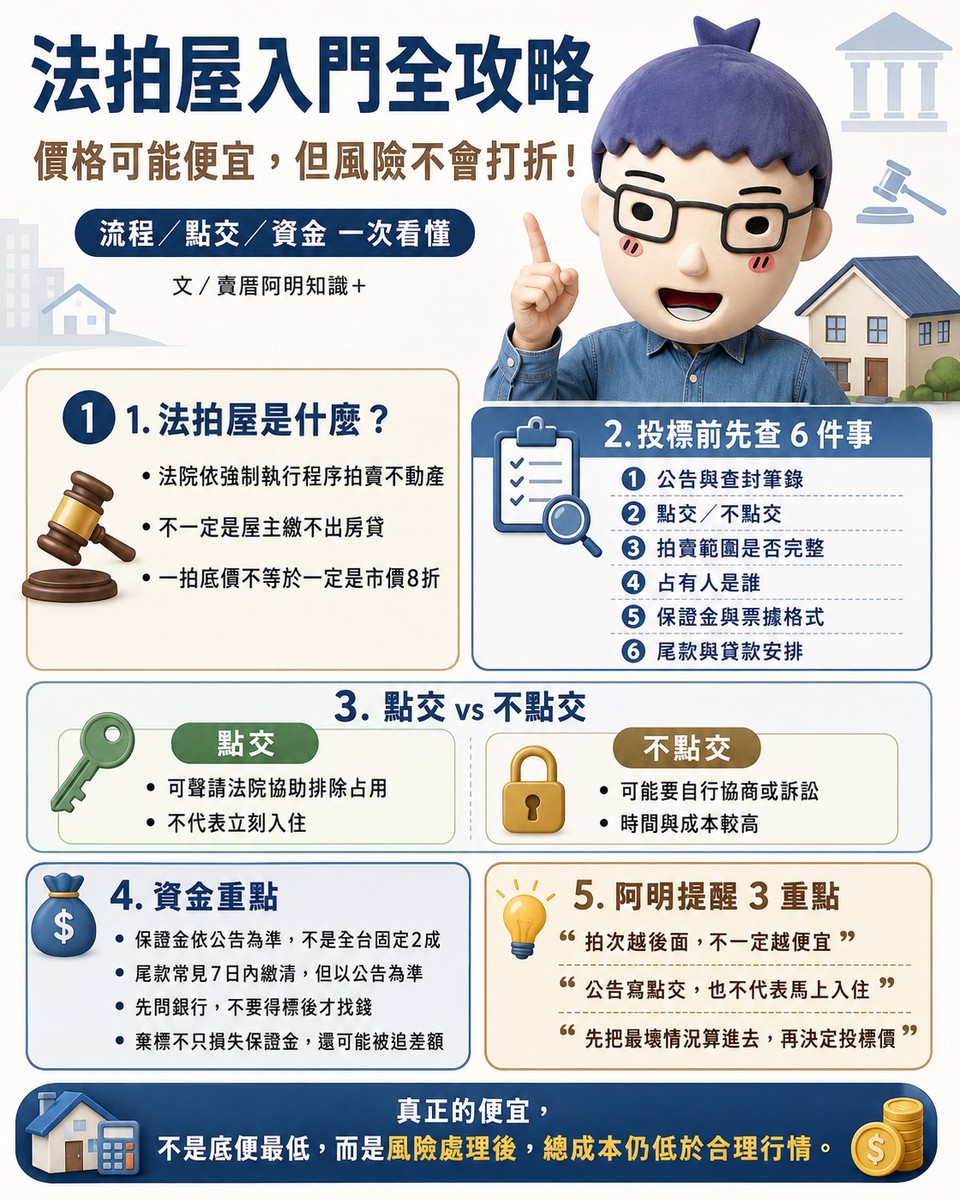 法拍屋入門全攻略｜價格可能便宜，但風險不會打折！流程、點交、資金一次看懂