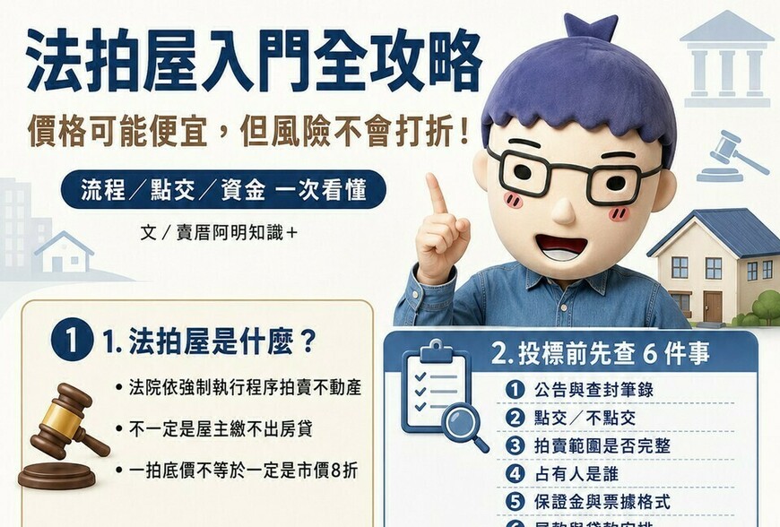 法拍屋入門全攻略｜價格可能便宜，但風險不會打折！流程、點交、資金一次看懂
