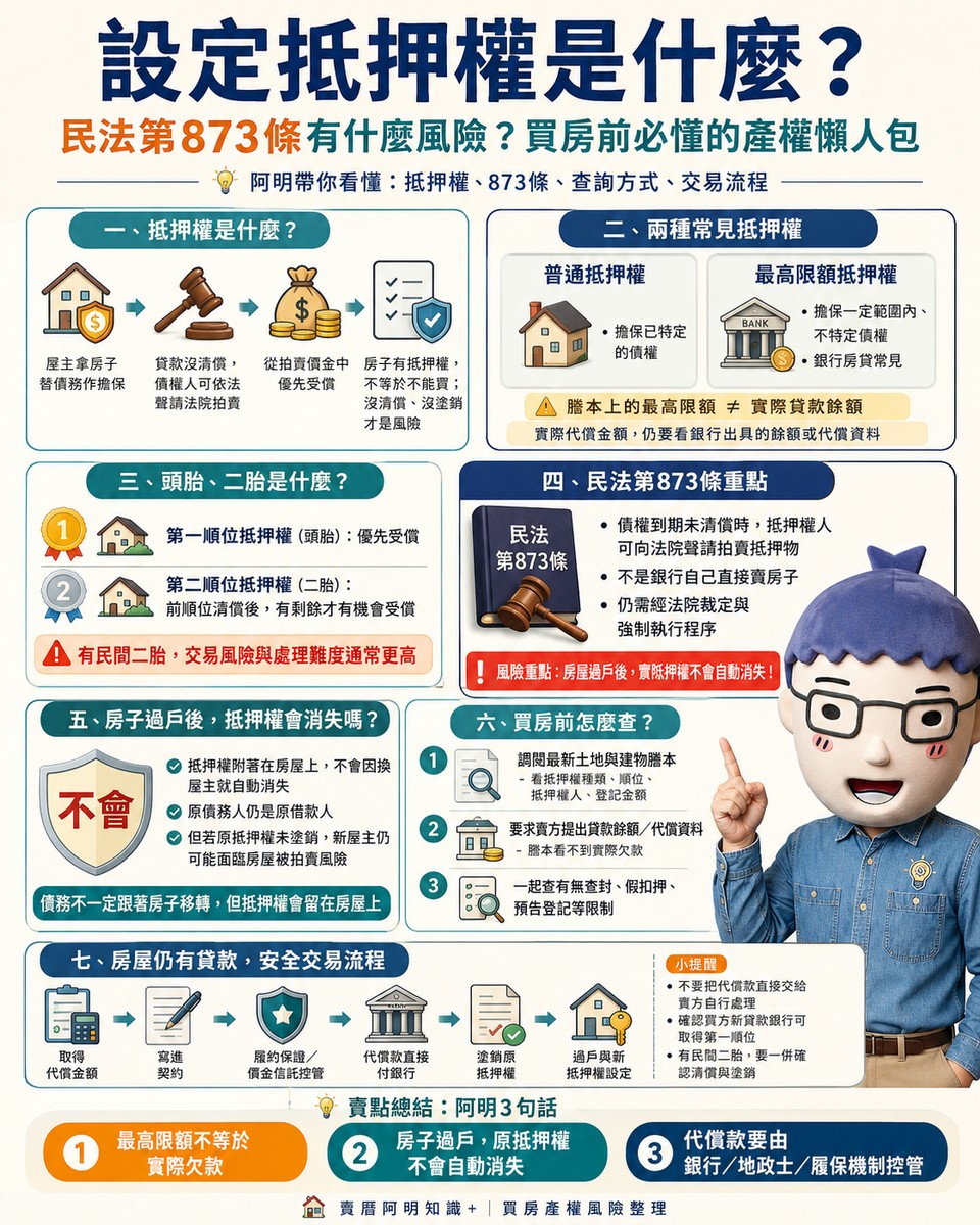 設定抵押權是什麼？民法第873條有什麼風險？買房前必懂的產權懶人包