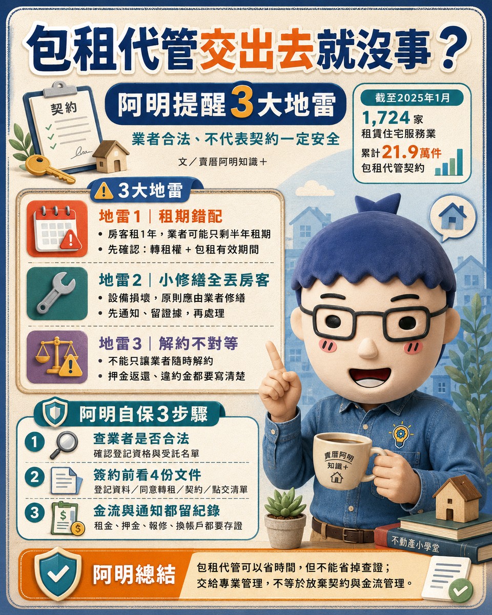 包租代管交出去就沒事？阿明提醒3大地雷：業者合法，不代表契約一定安全
