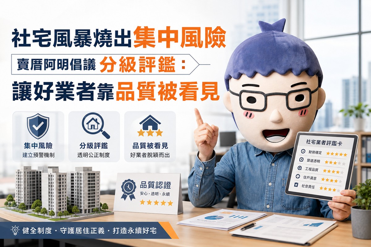 社宅風暴燒出集中風險　賣厝阿明倡議分級評鑑：讓好業者靠品質被看見