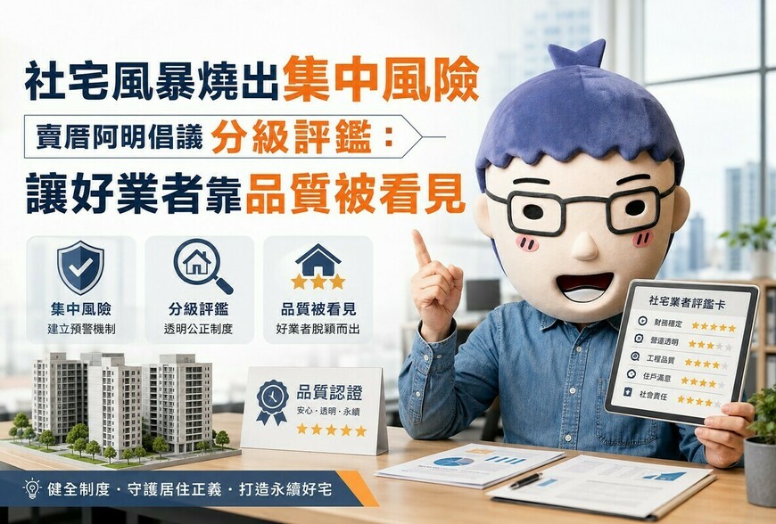 社宅風暴燒出集中風險　賣厝阿明倡議分級評鑑：讓好業者靠品質被看見