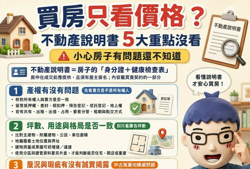 買房只看價格？「不動產說明書」5大重點沒看 小心房子有問題還不知道