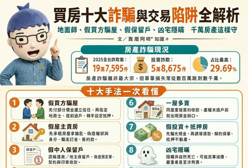 買房十大詐騙與交易陷阱全解析》地面師、假買方騙屋、假保留戶、凶宅隱瞞　千萬房產這樣守