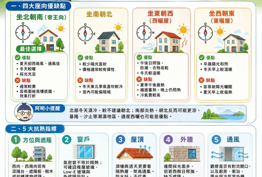 夏天買房不想變「烤箱屋」？阿明教你5招避雷＋座向優缺點一次看懂