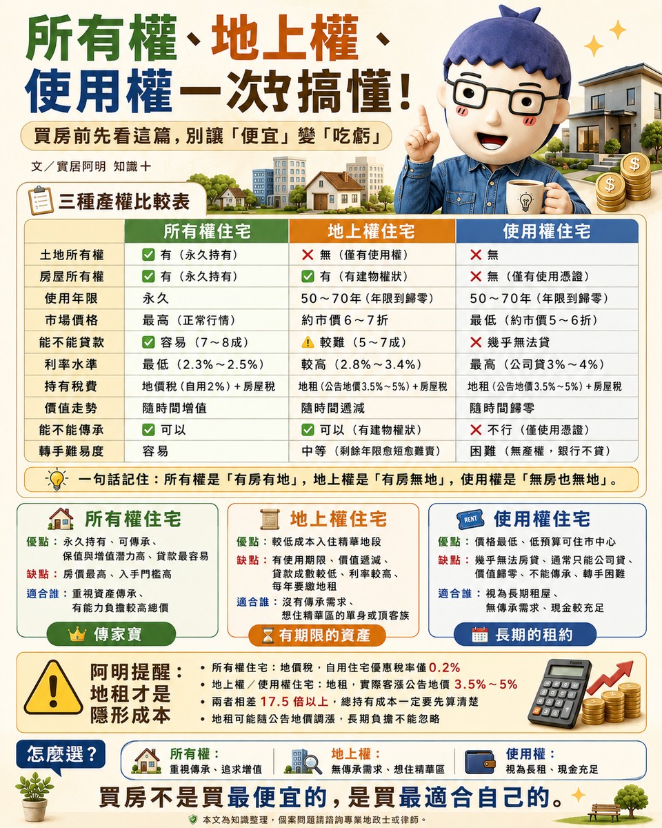 所有權、地上權、使用權一次搞懂！買房前先看這篇，別讓「便宜」變「吃虧」
