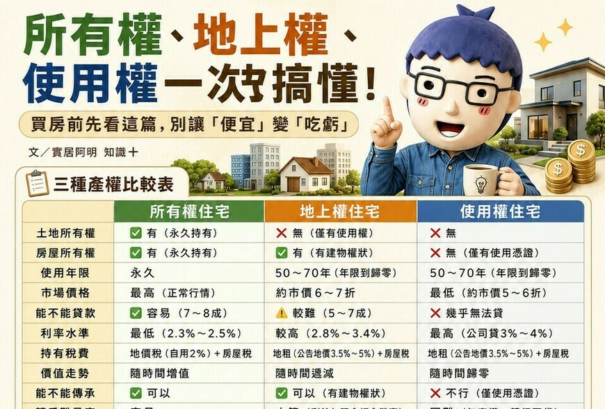 所有權、地上權、使用權一次搞懂！買房前先看這篇，別讓「便宜」變「吃虧」