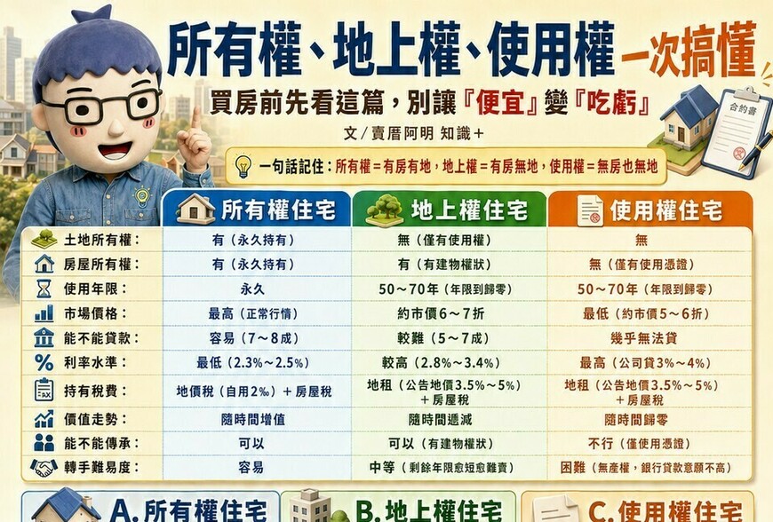 所有權、地上權、使用權一次搞懂！買房前先看這篇，別讓「便宜」變「吃虧」