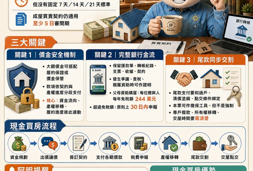 現金買房懶人包》省下房貸流程　履保、金流、尾款交割3件事最關鍵