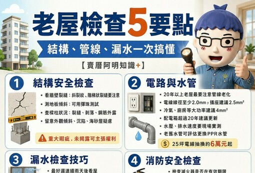 老屋檢查5要點｜結構、管線、漏水一次搞懂