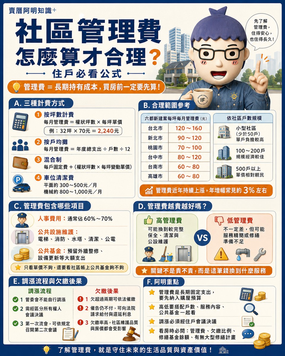 社區管理費怎麼算才合理？住戶必看公式