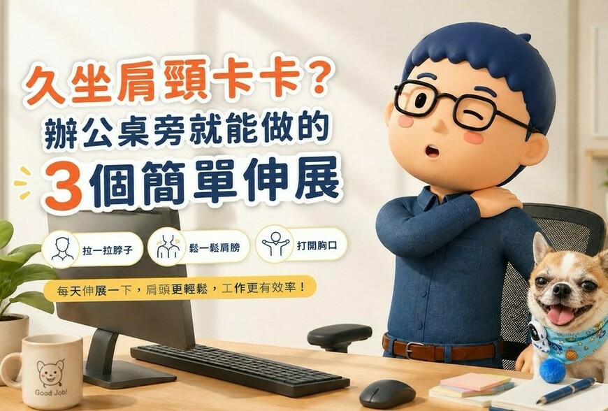 久坐肩頸卡卡？辦公桌旁就能做的3個簡單伸展