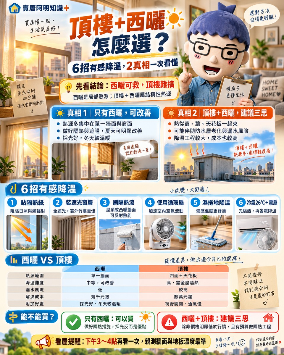 頂樓＋西曬怎麼選｜6招有感降溫、2真相一次看懂