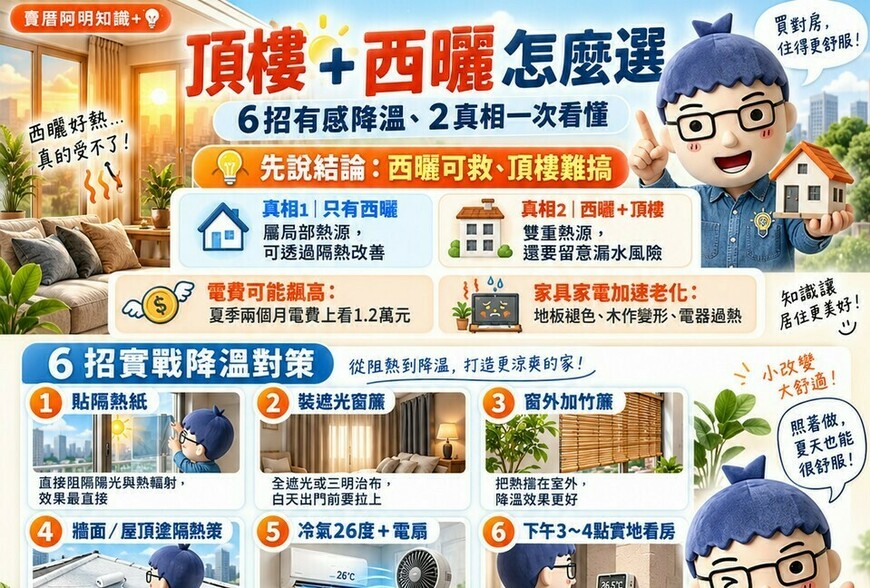 頂樓＋西曬怎麼選｜6招有感降溫、2真相一次看懂