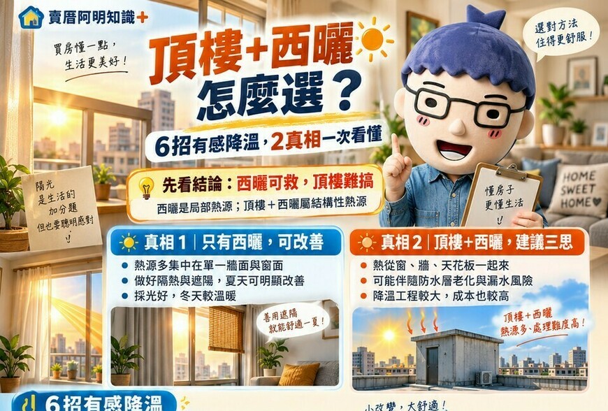 頂樓＋西曬怎麼選｜6招有感降溫、2真相一次看懂
