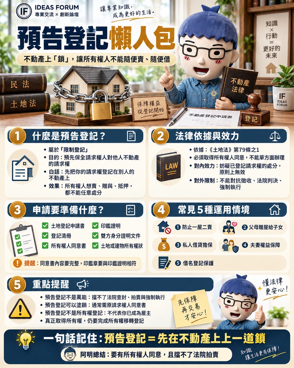 預告登記懶人包｜不動產上「鎖」 讓所有權人不能隨便賣、隨便借