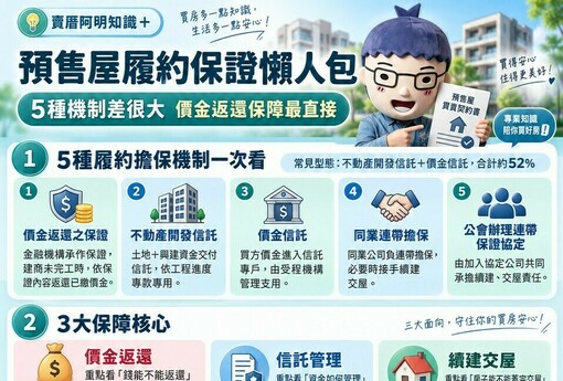 購買預售屋履約保證懶人包｜5種機制差很大　價金返還保障最直接