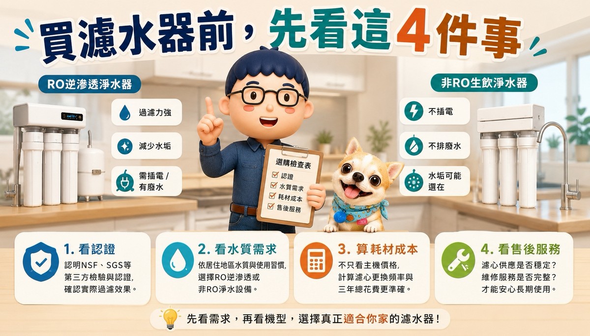 買濾水器前，先看這4件事：認證、水質、耗材、售後一次搞懂