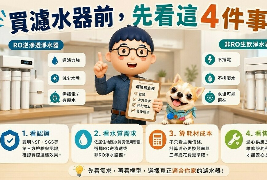 買濾水器前，先看這4件事：認證、水質、耗材、售後一次搞懂
