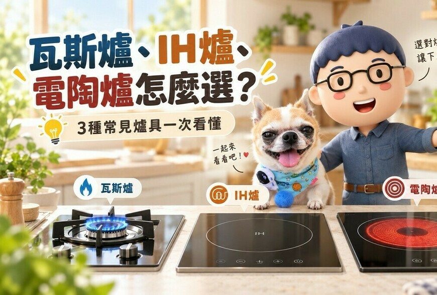 瓦斯爐、IH爐、電陶爐怎麼選？3種常見爐具差異一次看懂