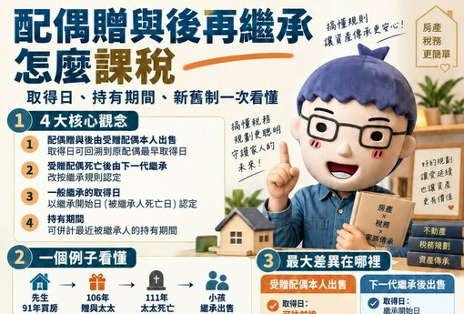 配偶贈與後再繼承怎麼課稅｜取得日、持有期間、新舊制一次看懂
