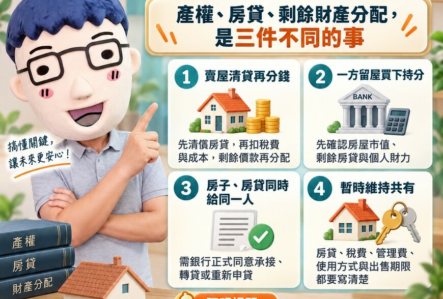 離婚房產切割懶人包｜房子給誰、房貸誰繳要分開處理　4種安全做法