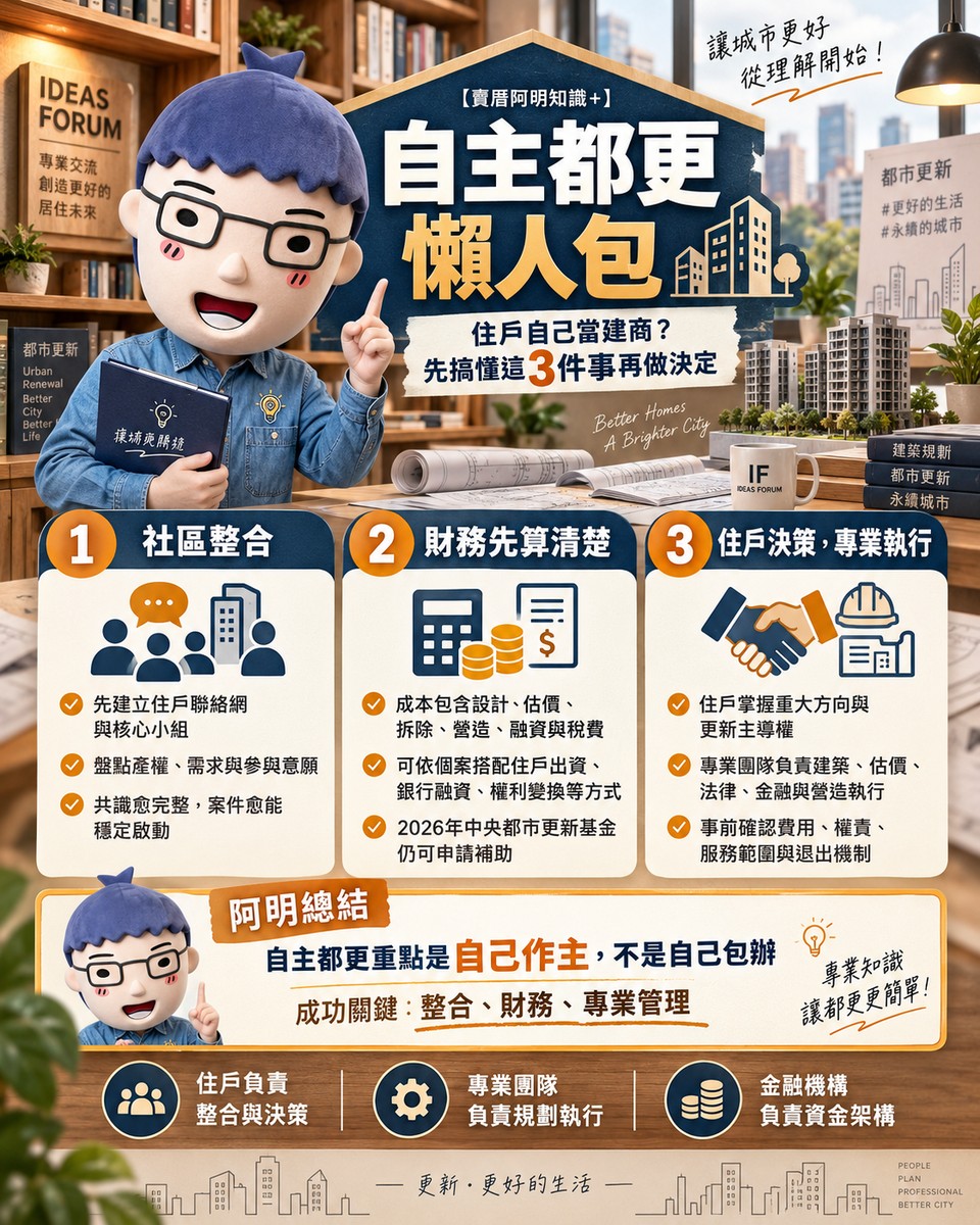 自主都更懶人包｜住戶自己當建商？先搞懂這3件事再做決定