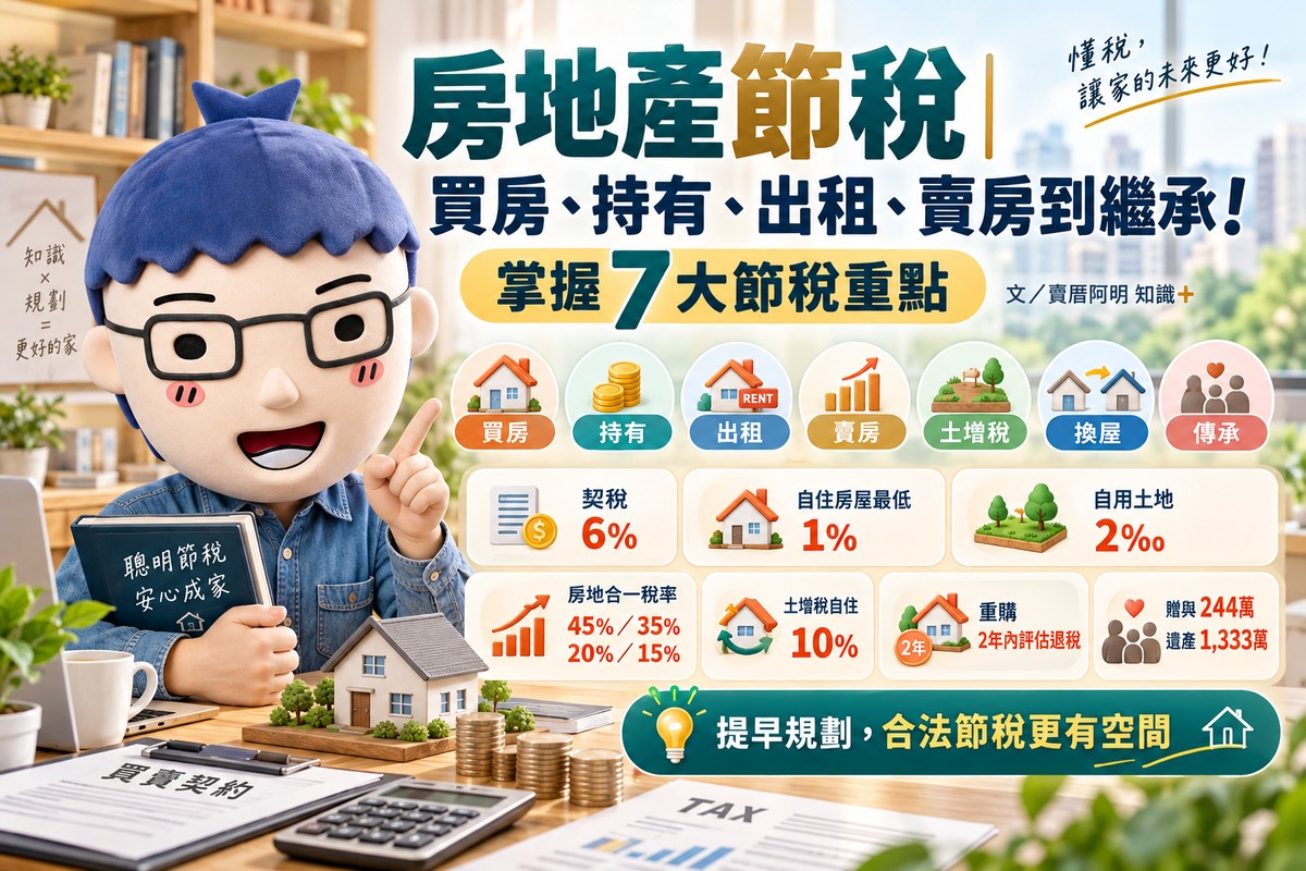 房地產節稅｜買房、持有、出租、賣房到繼承！掌握7大節稅重點