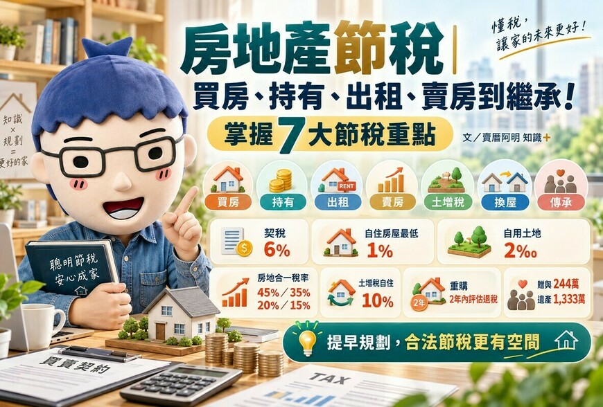 房地產節稅｜買房、持有、出租、賣房到繼承！掌握7大節稅重點