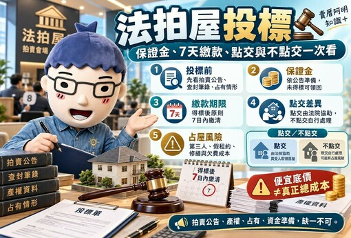 法拍屋投標｜保證金、7天繳款、點交與不點交一次看！第三人占屋恐陷交屋糾紛