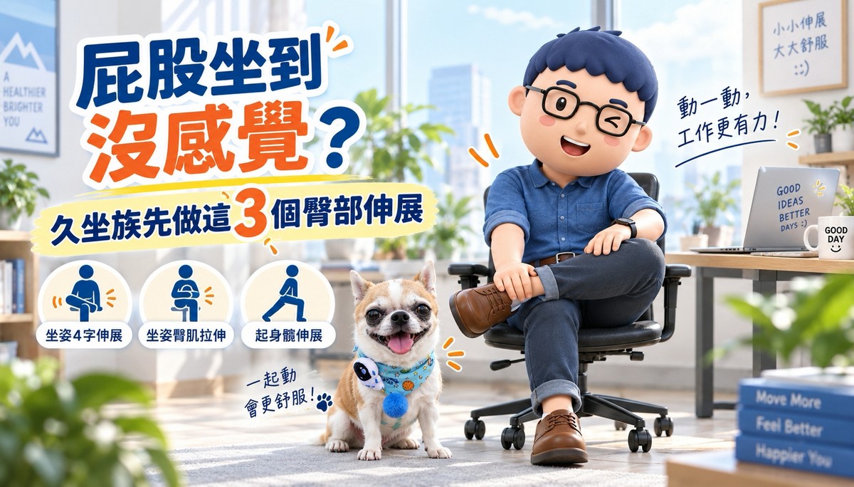 屁股坐到沒感覺？久坐族先做這3個臀部伸展