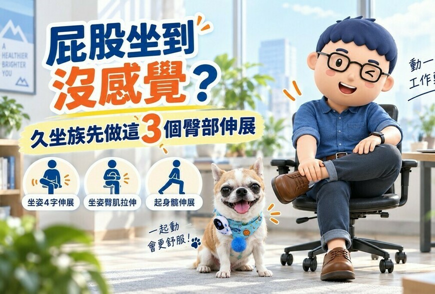屁股坐到沒感覺？久坐族先做這3個臀部伸展