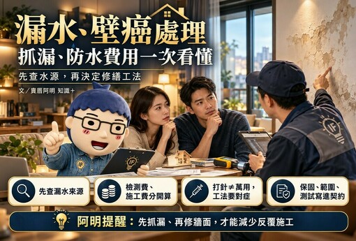 漏水、壁癌處理｜抓漏、防水費用一次看懂！先查水源，再決定修繕工法