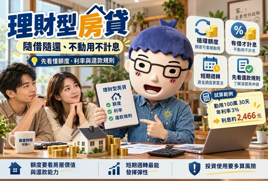 理財型房貸｜隨借隨還、不動用不計息　先看懂額度、利率與還款規則