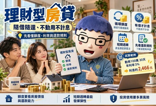 理財型房貸｜隨借隨還、不動用不計息　先看懂額度、利率與還款規則
