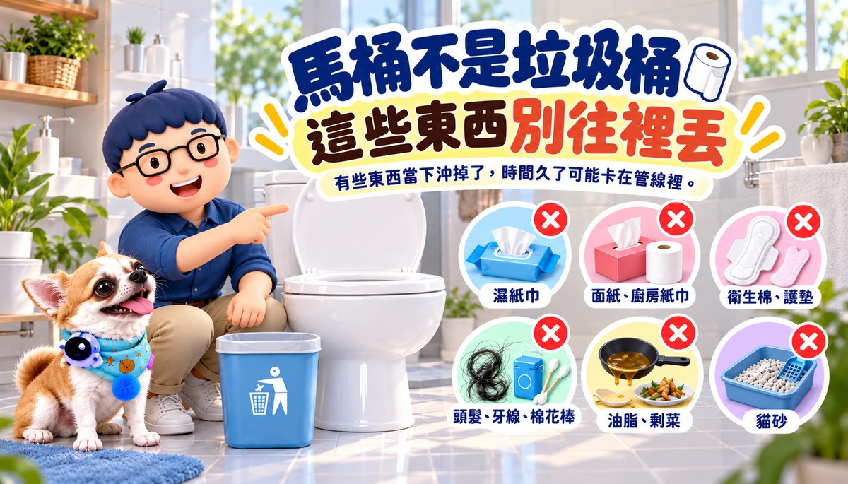 馬桶不是沖得下去就沒事！這6種東西別往裡面丟