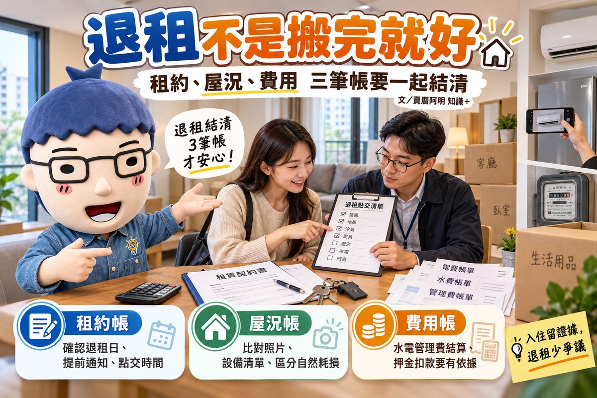 退租須知｜租約、屋況、費用三筆帳要一起結清