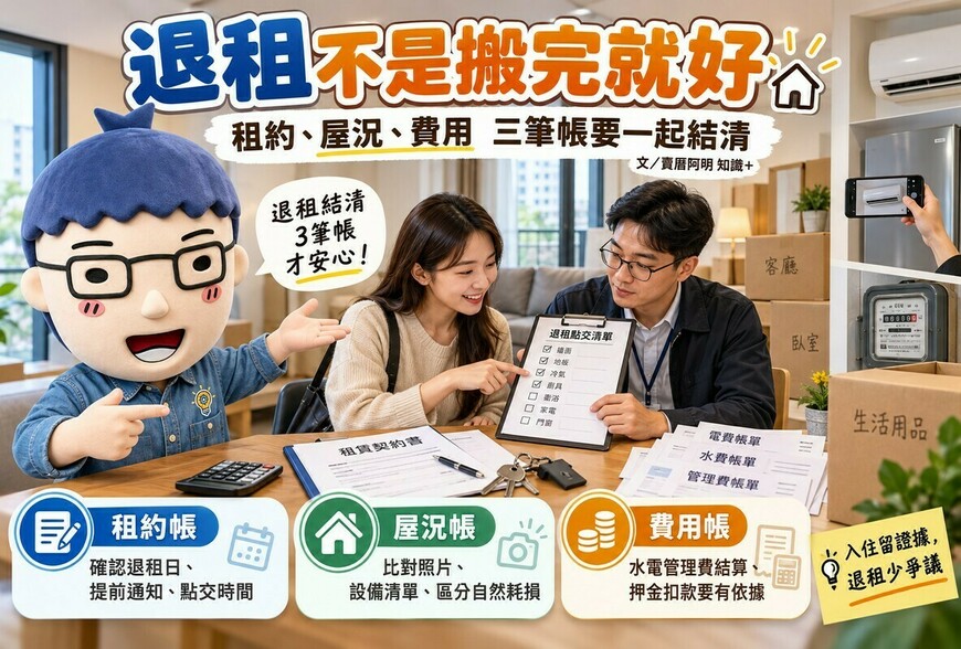 退租須知｜租約、屋況、費用三筆帳要一起結清