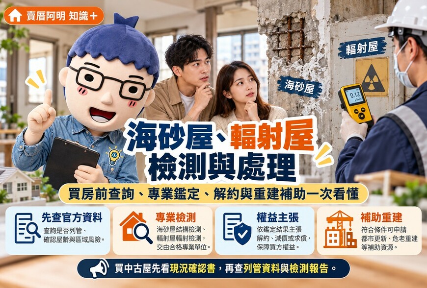 海砂屋、輻射屋檢測與處理｜買房前查詢、專業鑑定、解約與重建補助一次看懂