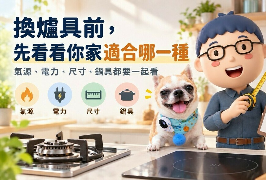 換爐具前，先看看你家適合哪一種？氣源、電力、尺寸、鍋具都要一起看
