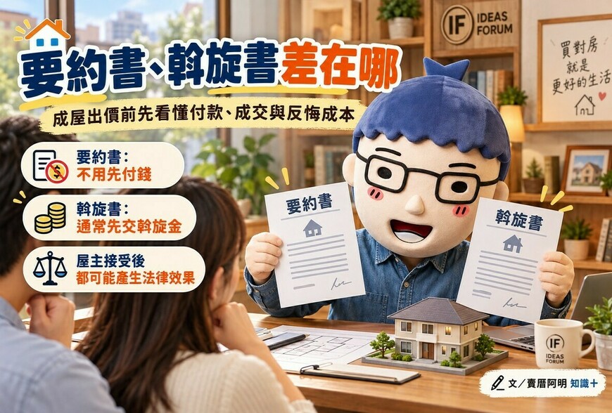 要約書、斡旋書差在哪　成屋出價前先看懂付款、成交與反悔成本