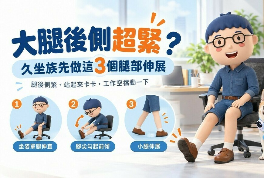 大腿後側超緊？久坐族先做這3個腿部伸展