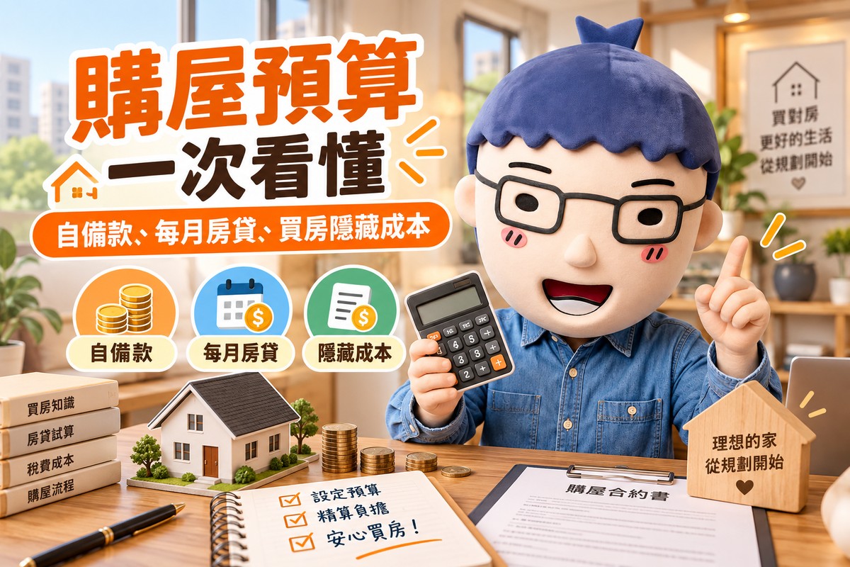 購屋預算｜自備款、每月房貸與買房隱藏成本一次看懂