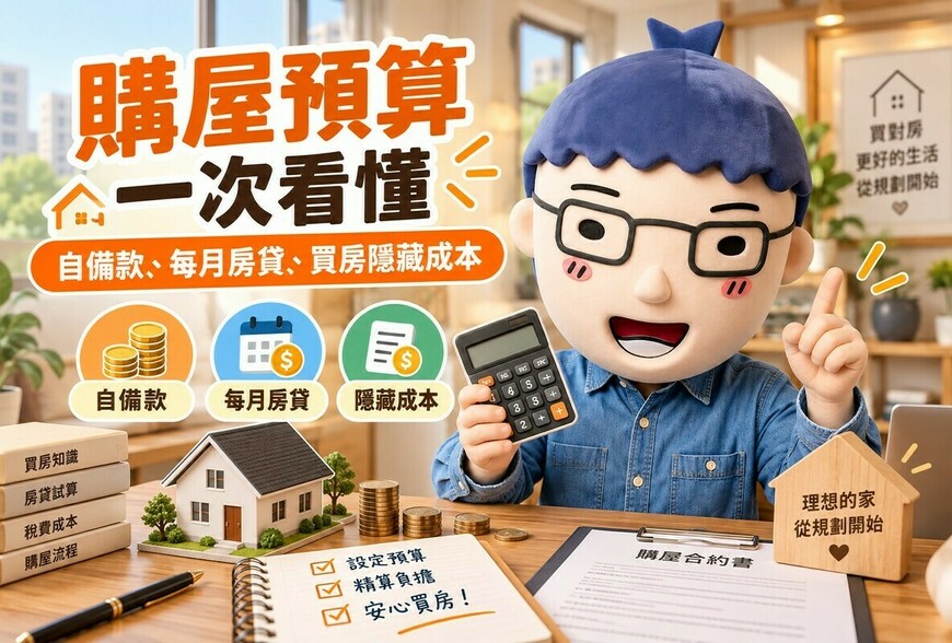 購屋預算｜自備款、每月房貸與買房隱藏成本一次看懂